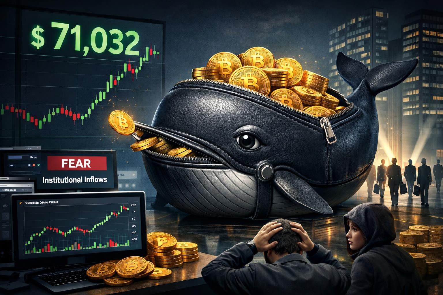 paus bitcoin mulai mengumpulkan kembali di level $71k menurut analisis santiment, menandakan potensi pergerakan pasar yang signifikan.