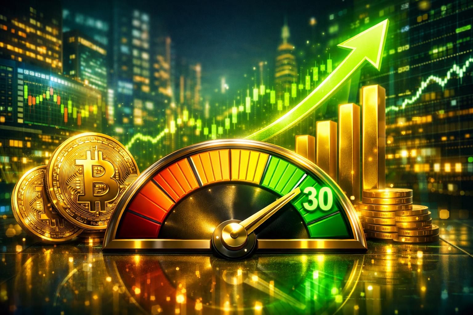 skor bull bitcoin melonjak menjadi 30, menandakan keluar dari zona 'ekstra bearish' dan menunjukkan sentimen pasar yang mulai positif.