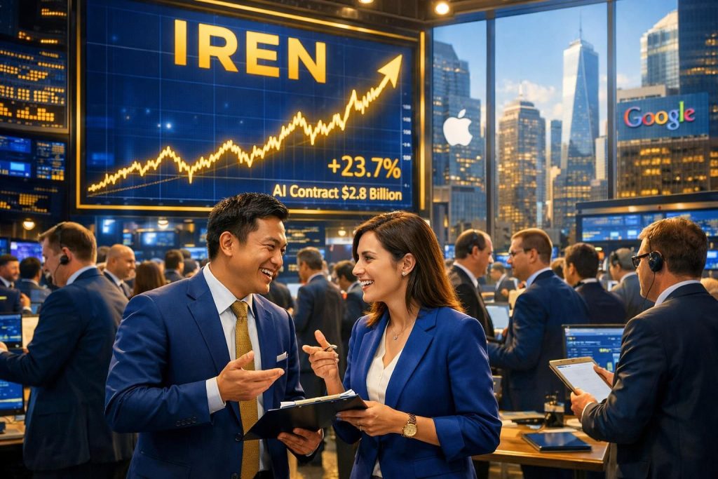 saham iren melonjak tajam setelah pengungkapan kontrak ai senilai $2,8 miliar, mendapat pujian dari goldman sachs.