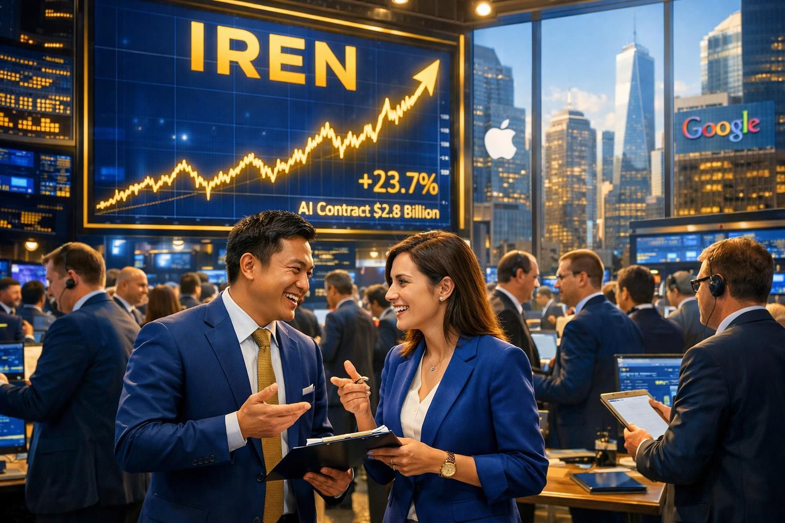 saham iren melonjak tajam setelah pengungkapan kontrak ai senilai $2,8 miliar, mendapat pujian dari goldman sachs.