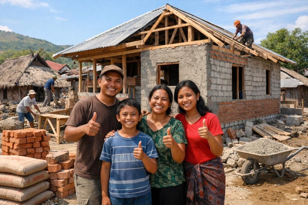 korban gempa di nusa tenggara timur menerima bantuan renovasi rumah senilai rp 15 juta hingga rp 30 juta untuk memperbaiki dan memperkuat tempat tinggal mereka.
