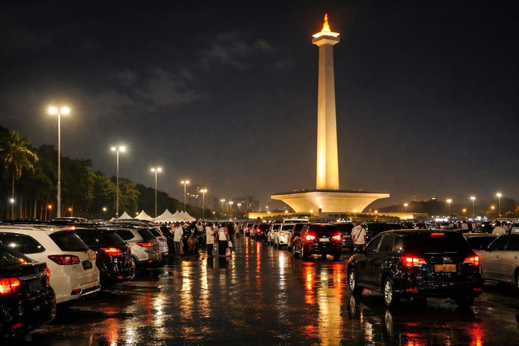 temukan lokasi kantong parkir terbaik untuk menghadiri doa kebangsaan malam ini di monas. simak informasinya agar perjalanan anda lebih mudah dan nyaman.